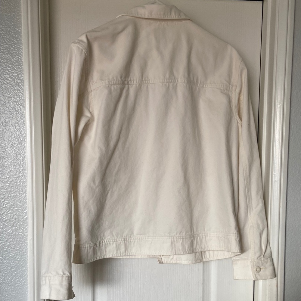 Vans Cream Jean Jacket With Collared Neckline - image 3